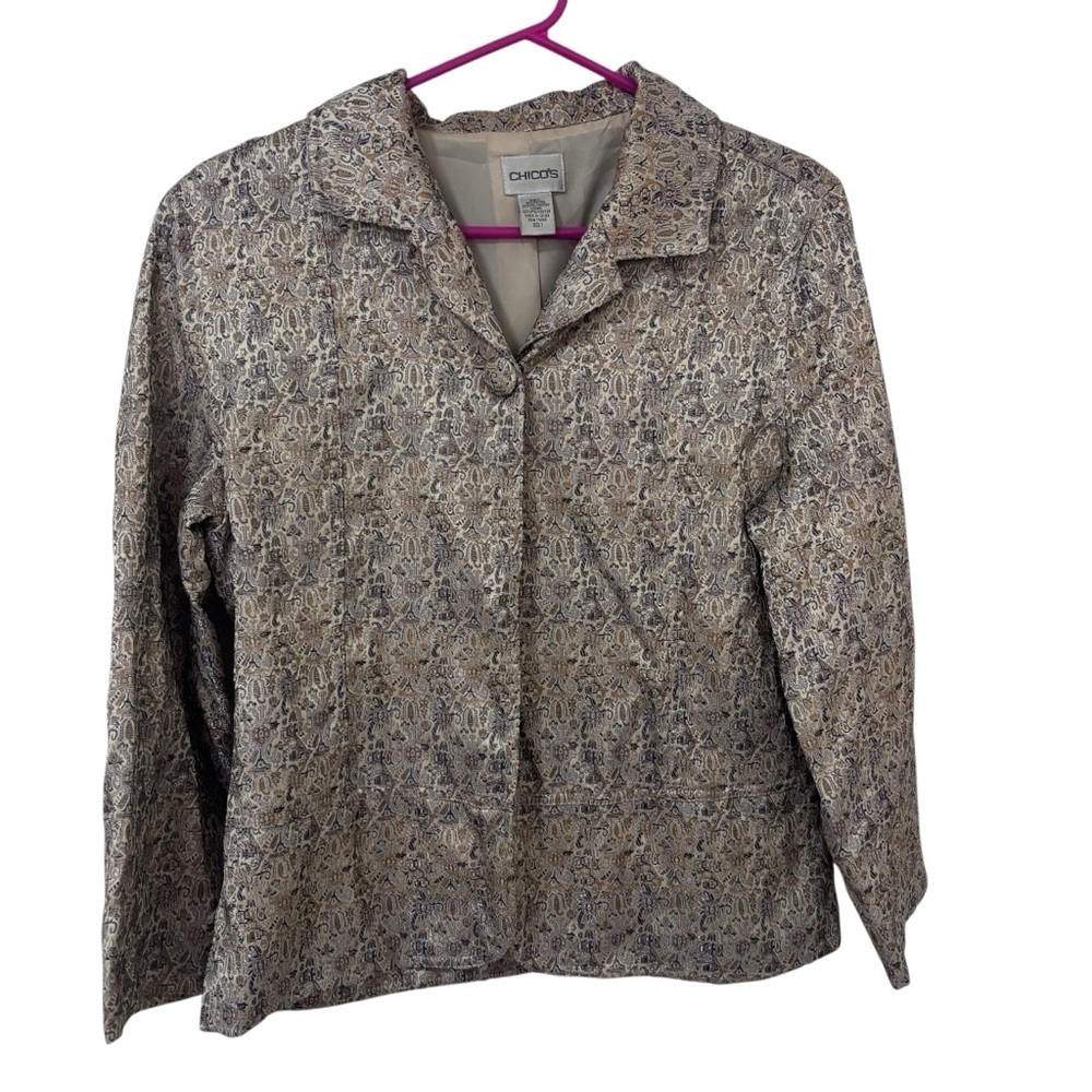 Chico's jacquard tandie one button blazer/ jacket size 1/ Medium